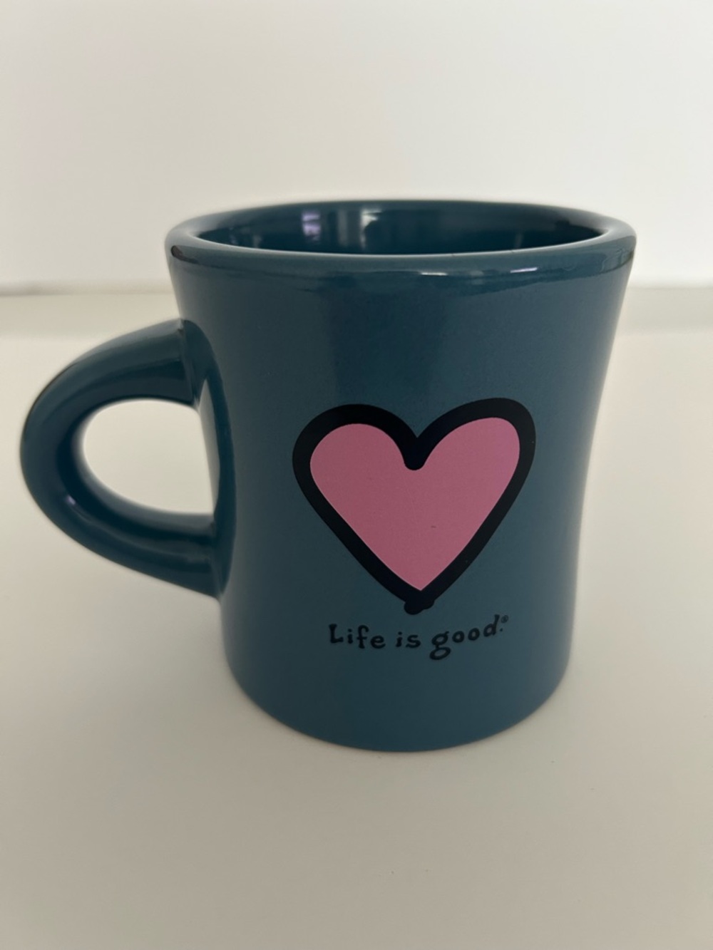 Life is Good Teal  Mug with Pink Heart Do What You Like, Like What You Do Sturdy
